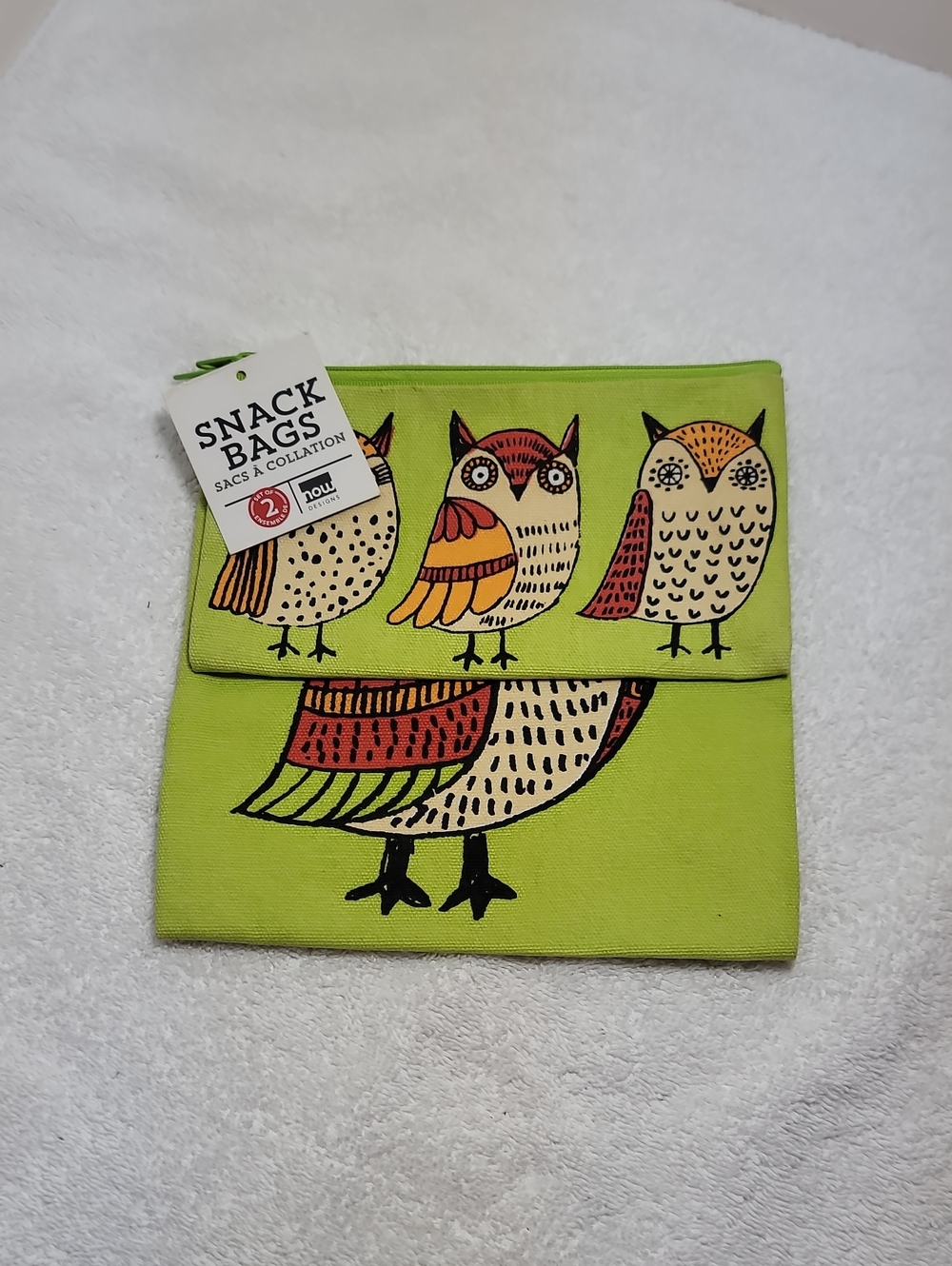 Snack Bags Green Owl Reusable Sandwich Bag NWT